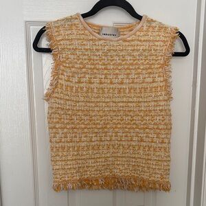 Orange/Yellow and Cream Tweed Sleeveless Top
